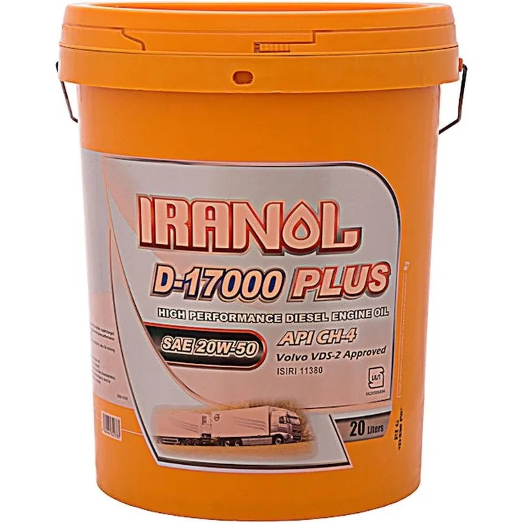 روغن موتور ایرانول  D-17000 plus 20W50 CH4 حجم 20 لیتر