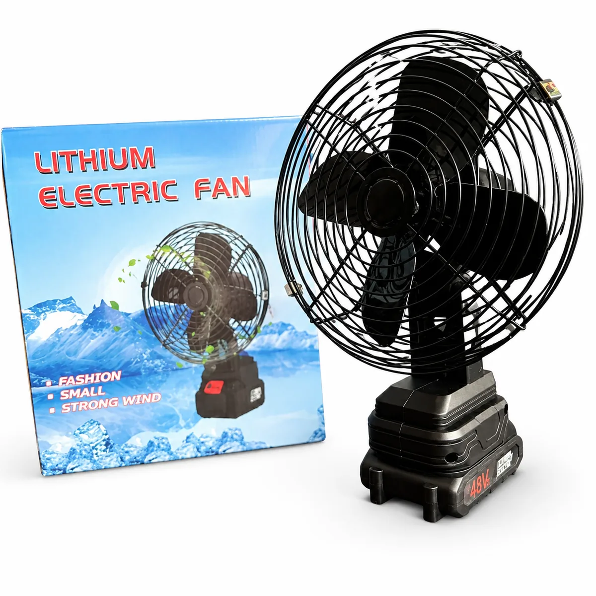 پنکه شارژی 48 ولت توری فلزی مدل FAN LITHIUM 3PIN