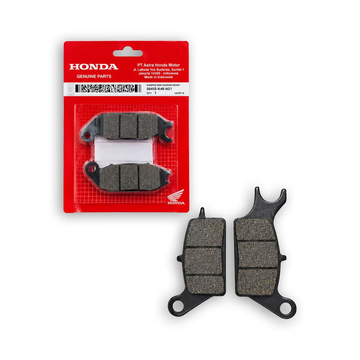لنت ترمز دیسکی جلو موتورسیکلت هوندا کلیک 150 (HONDA CLICK 150) وارداتی اندونزی