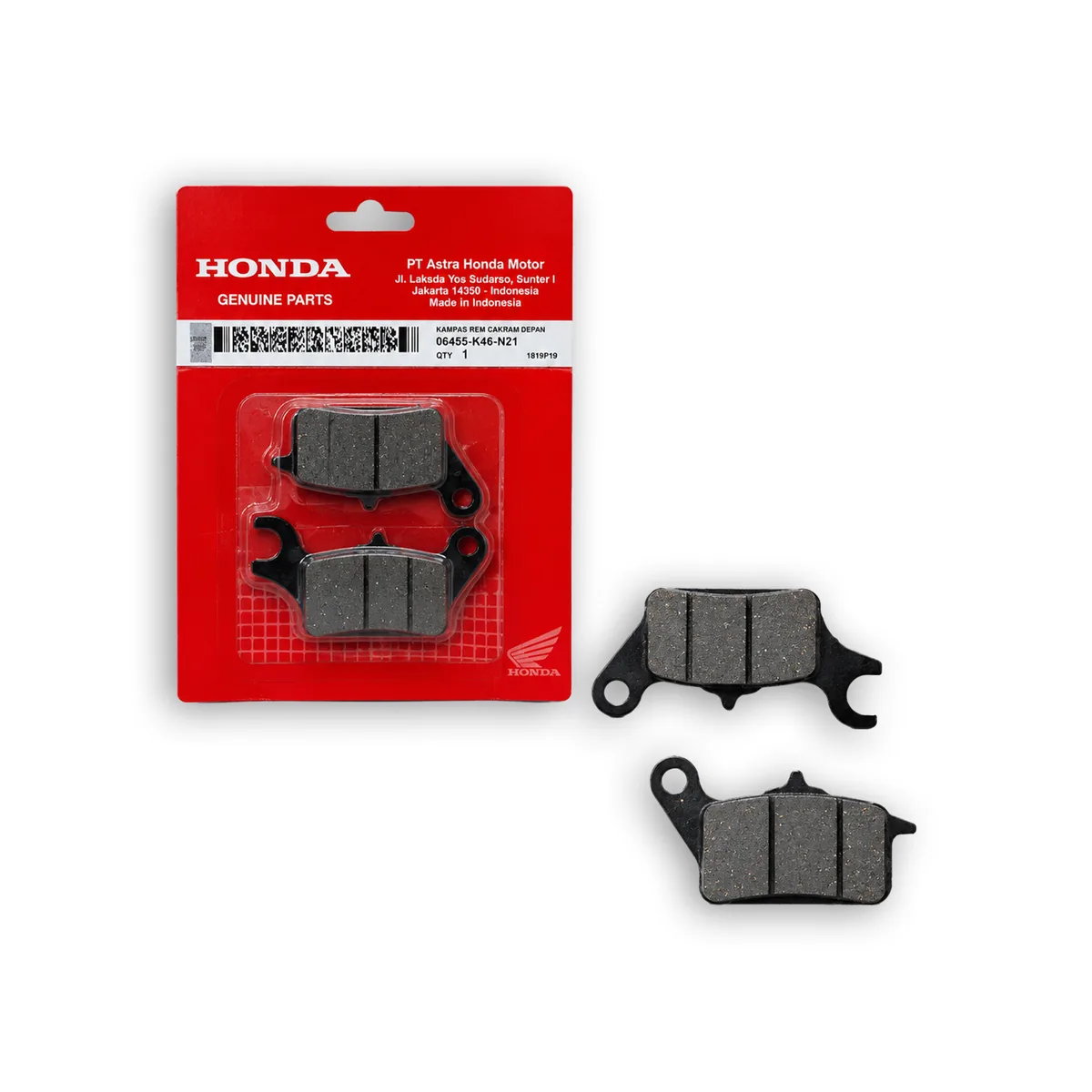 لنت ترمز جلو موتورسیکلت هوندا کلیک 150 (HONDA CLICK 150) وارداتی اندونزی